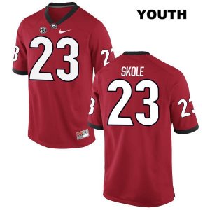 Youth Georgia Bulldogs NCAA #23 Jake Skole Nike Stitched Red Authentic College Football Jersey ENE2054SX